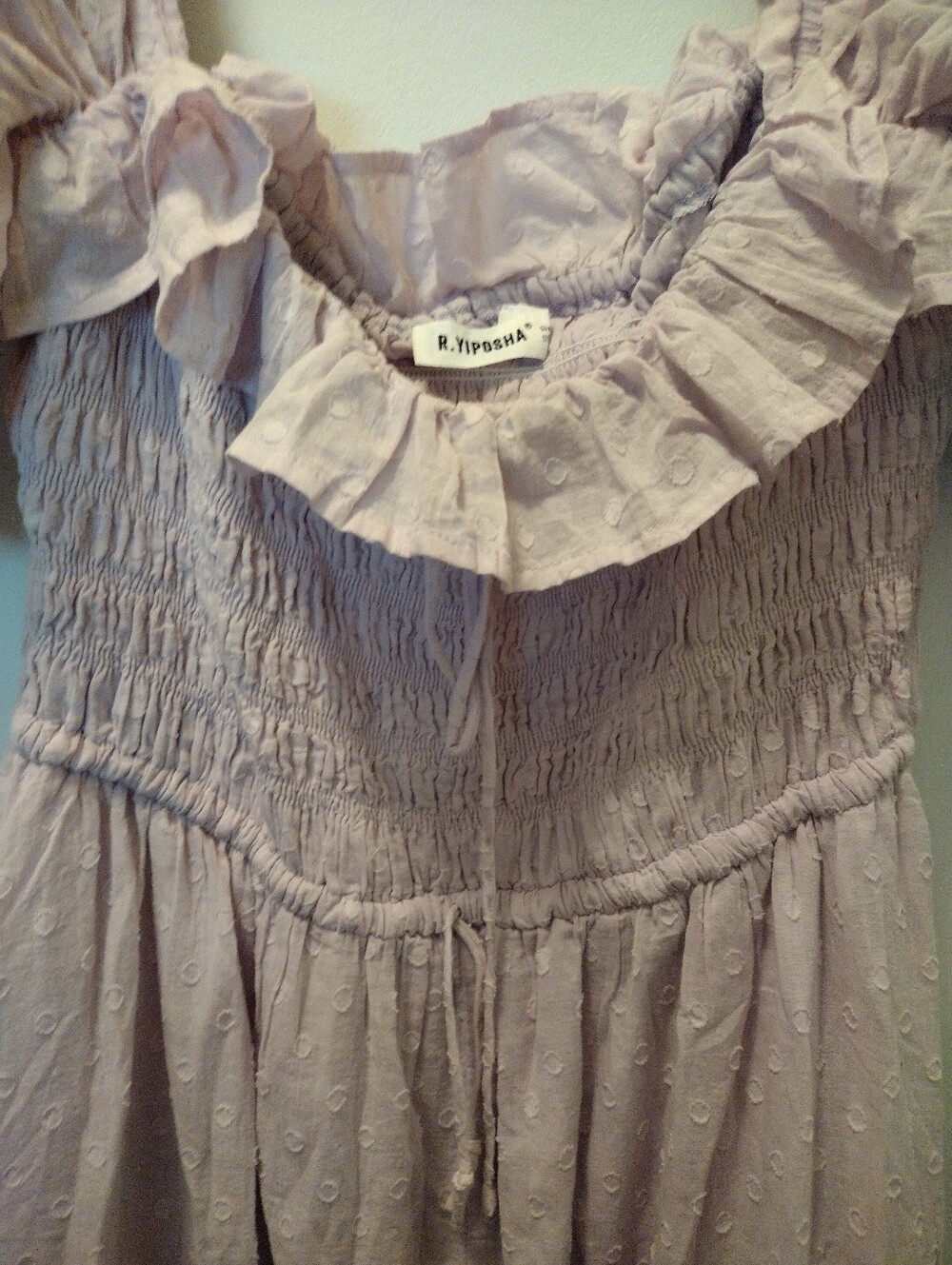 Lilac Puff-Sleeve Midi Dress - Picture 3 of 4